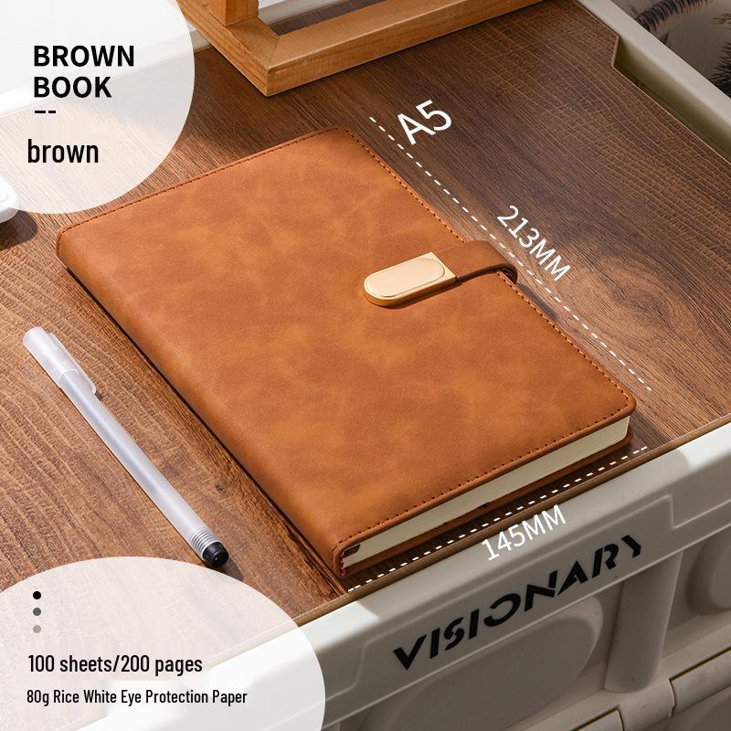 Magnetic Buckle A5 Business Notebook – Elegant Diary & Meeting Minutes Book