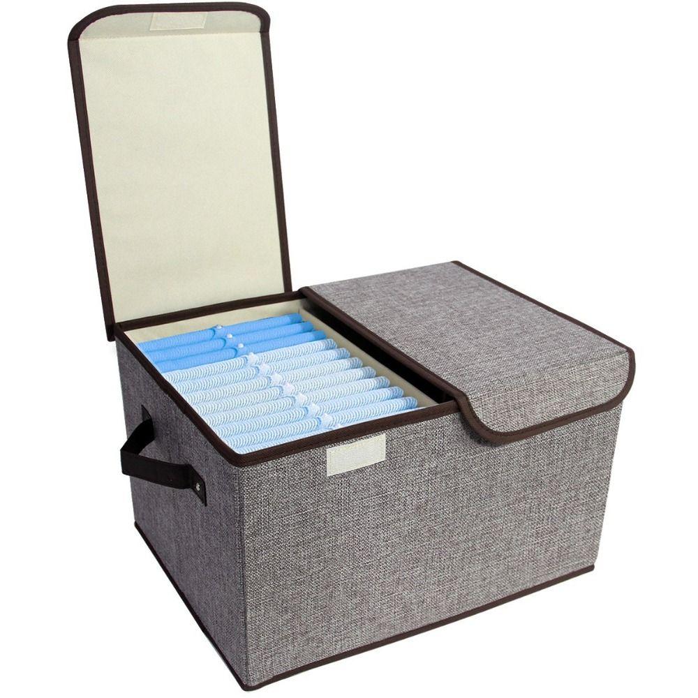 with Double-Lid Fabric Storage Box Dividers Home Storage Organizer  for Home Closet Office