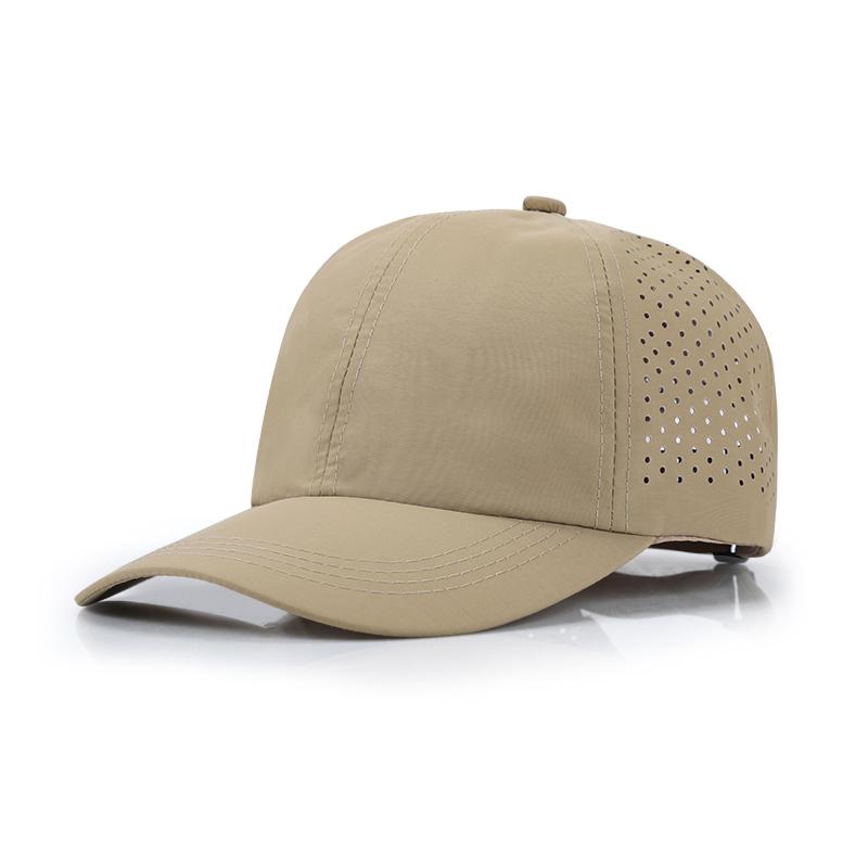 Custom Print 3D Logo Waterproof Laser Cut Hole Perforated Hat 6 Panels Performance Hat Baseball Cap Blank Unisex Hydro Hat