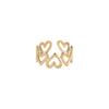Hollow Heart Wide Band Adjustable Ring Openwork Design Metal Alloy Fashion Jewelry Accessory for Women and Girls