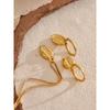 Yhpup Stainless Steel 18k Gold Color Metal Shell Hoop Earrings Necklace Fashion  Jewelry Set Women Waterproof Allergy Prevention