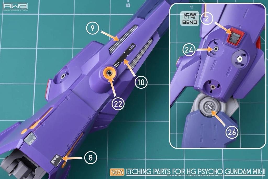 HG 1/144 Psycho Gundam Mk-II Detail-Up High-Quality Metal Parts