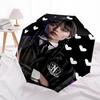 Wednesday Addams Themed Automatic Opening and Closing Umbrella, Compact Travel Umbrella, Lightweight and Portable, Suitable for Beach Commut
