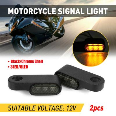 2Pcs 3/6LED Motorcycle Handlebar Light Sequential LED Turn Signals Lamp Blinker Indicator