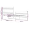 VidaXL Metal Bed Frame with Headboard-Footboard White 75x190 Cm 352376
