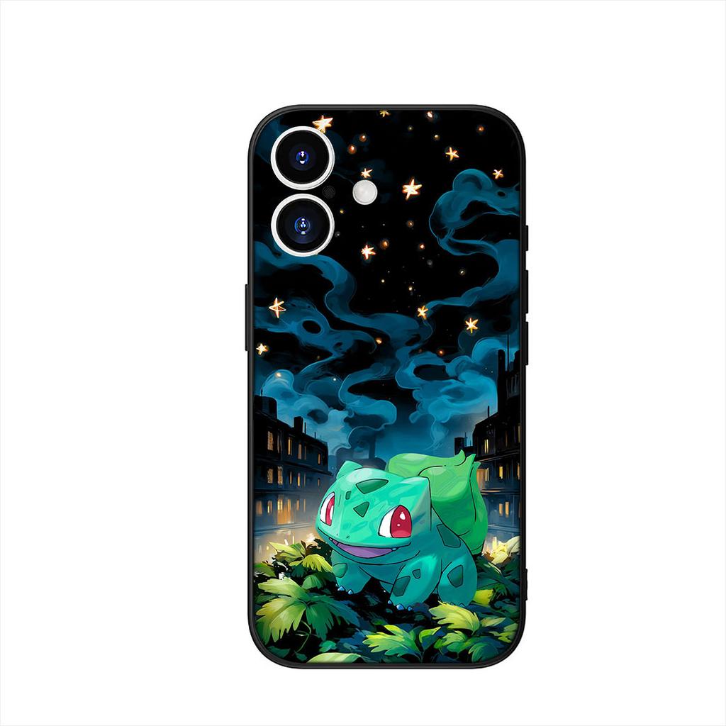 Cute P-Pokemons Bulbasaur P-Pikachus Phone Cover Case for Apple iPhone 16 15 14 Plus 13 12 Mini 17 Pro Max + 16E Air 16+ ProMax