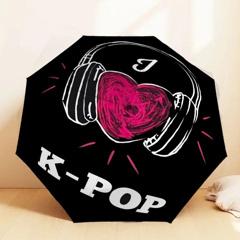 1 шт. Зонт-трость с автоматическим открытием и закрытием, дизайн «Сердце», дизайн «Наушники», высококачественный дорожный зонт, c1128106