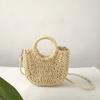 Fashion Vegetable Basket Bag  Shoulder Crossbody Rattan Accompaniment Straw Bag Handmade Weaving