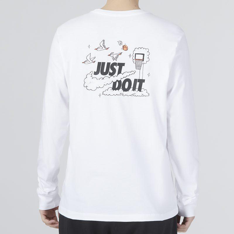 Nike T-Shirts Herren Weiß Rundhals Mäßig Gerader Schnitt DZ2696-100