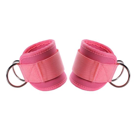 2Pcs Fitness Ankle Cuff with D-Ring Adjustable Men Women Hip Exercise Strength Training Resistance Band Accessories Ankle Straps Home Gym Workout