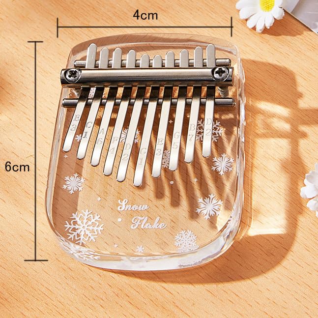 Diumy Kalimba Piano de Pulgar Kalimba 21 Teclas Cristal Transparente Kalimba Instrumento Musical Regalo Lindo Popular Para Principiantes Perfecto como un Regalo 10 1,