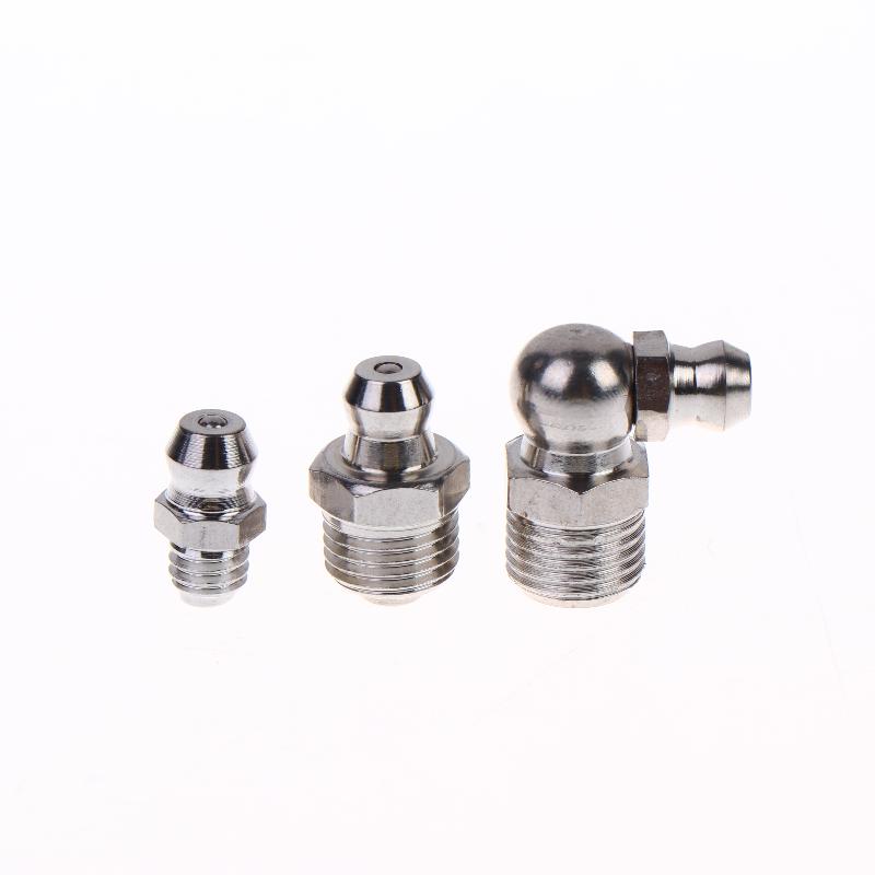 5/10Pcs Ss201 Ss304 Metric External Thread Straight Elbow Type Grease Nipple For Grease Gun Stainless Steel Grease Nipple