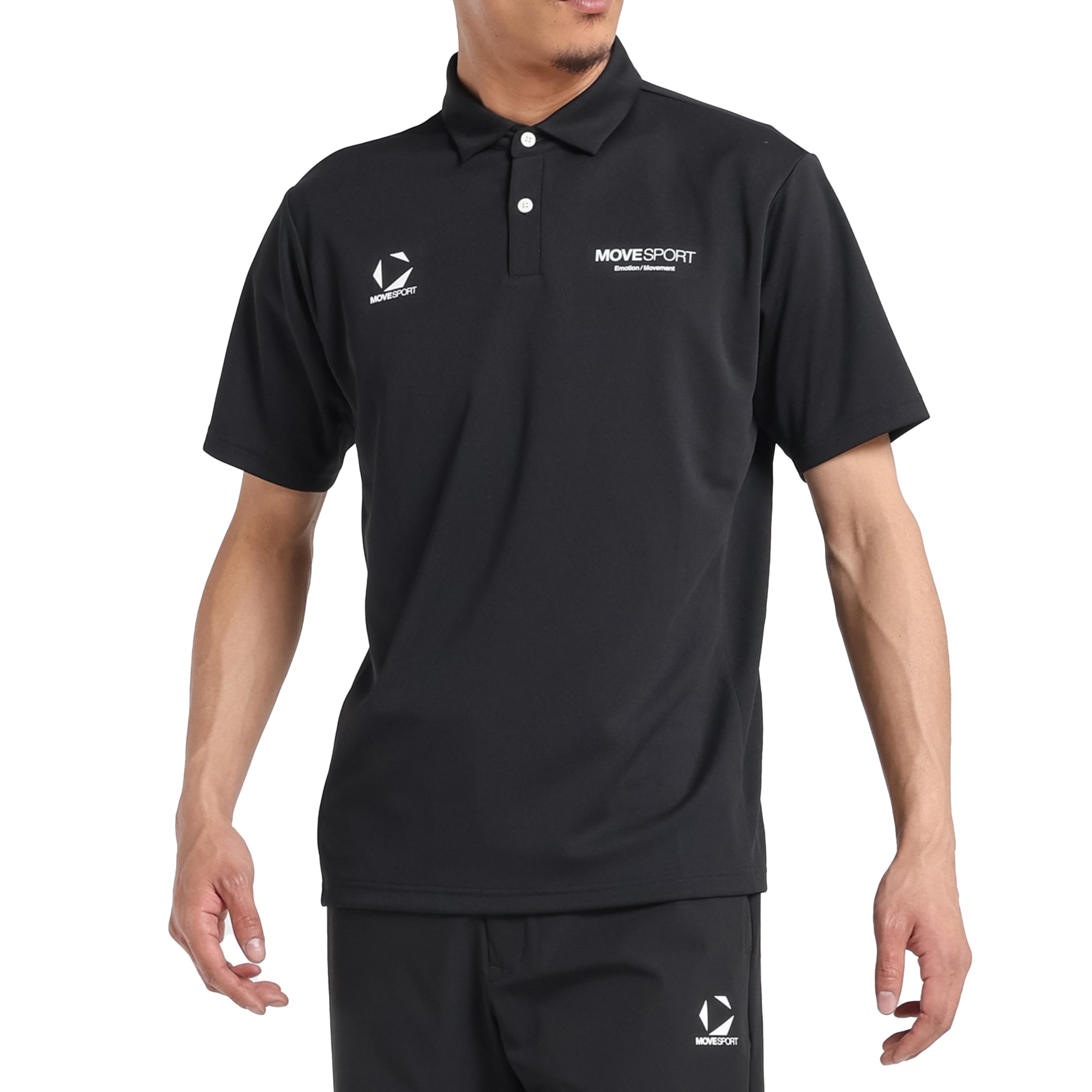 

Рубашка-поло с коротким рукавом Move Sports Descente с коротким рукавом, эластичная, тренировочная, BK00 [Эксклюзив Amazon] Мужская, Влагоотводящая, Быстросохнущая, Рубашка,