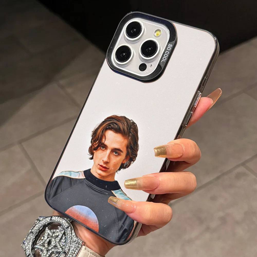 Timothee Hal Chalamet  Phone Case For iPhone 17,16,15,14,13,12,11 Plus,Pro Max,XS,Colorful Silver Phone case Funda Cover iPhone15
