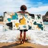 1pc Dinosaur Theme Adventure Day Beach Towel, Paper Art Festival Beach Towel, Soft, Absorbent, Quick-drying, Dinosaur Era