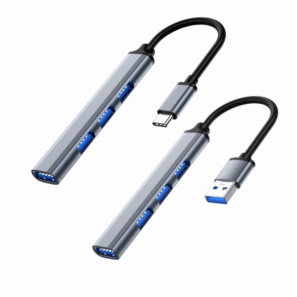 Aluminum Alloy Splitter Multi-function One Drag Four Hubs Hub Expander High-speed Computer Multi Interface Dock