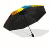 1pc Sunflower Butterfly Automatic Open/close Folding Compact Umbrella, 8-Rib Sturdy Canopy, Lightweight Portable, Everyday Use, Gift,151