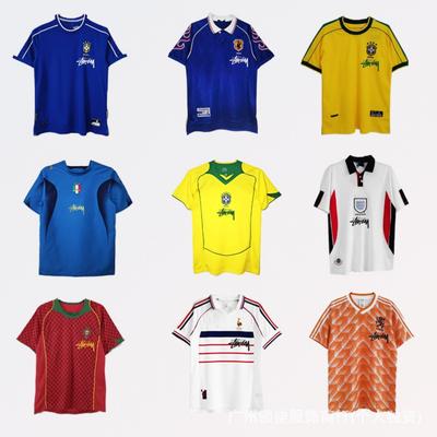 Vintage Jersey Italy Germany Argentina Portugal England Small Signature Football