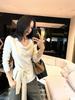 Korean Lace-Up Oatmeal Long-Sleeve Women's Top for Spring/Autumn - New Arrival Casual Slimming Fit