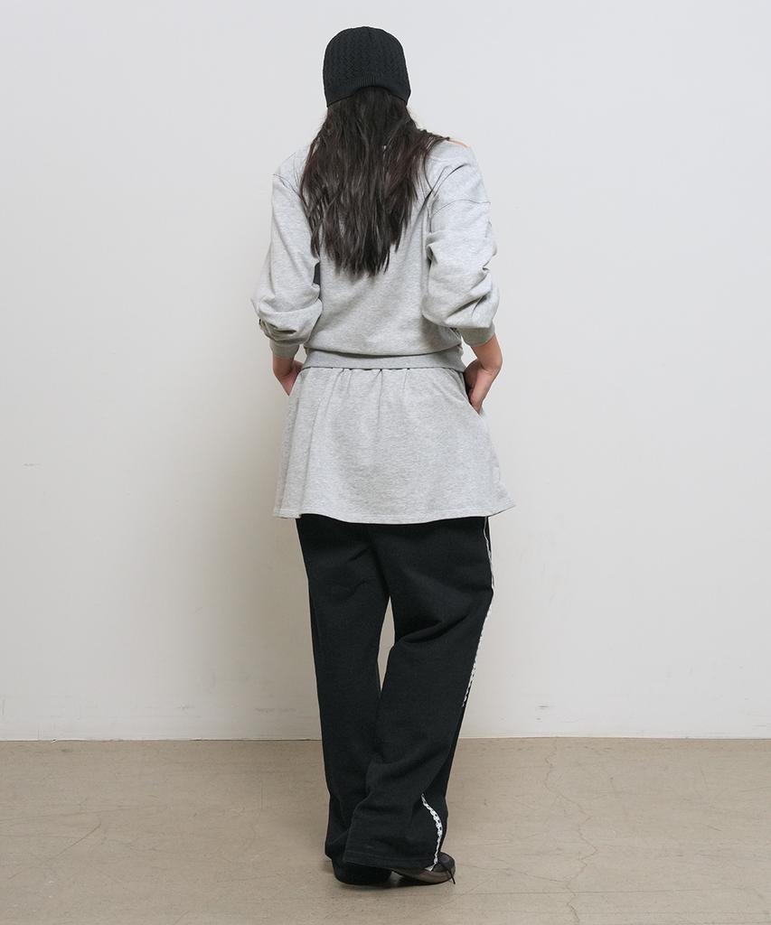 General Idea Boat Neck Sweatshirt Dress [Melange Grey] / Gf2Lop509