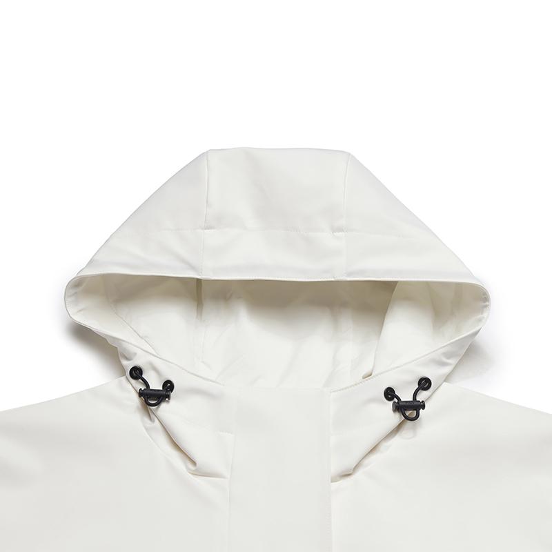 Fila Heritage Simple Clean Fashion Trendy Versatile Loose Woven Hooded Jacket Women Jackets Cloud-Mushroom-White F11W548706FWT