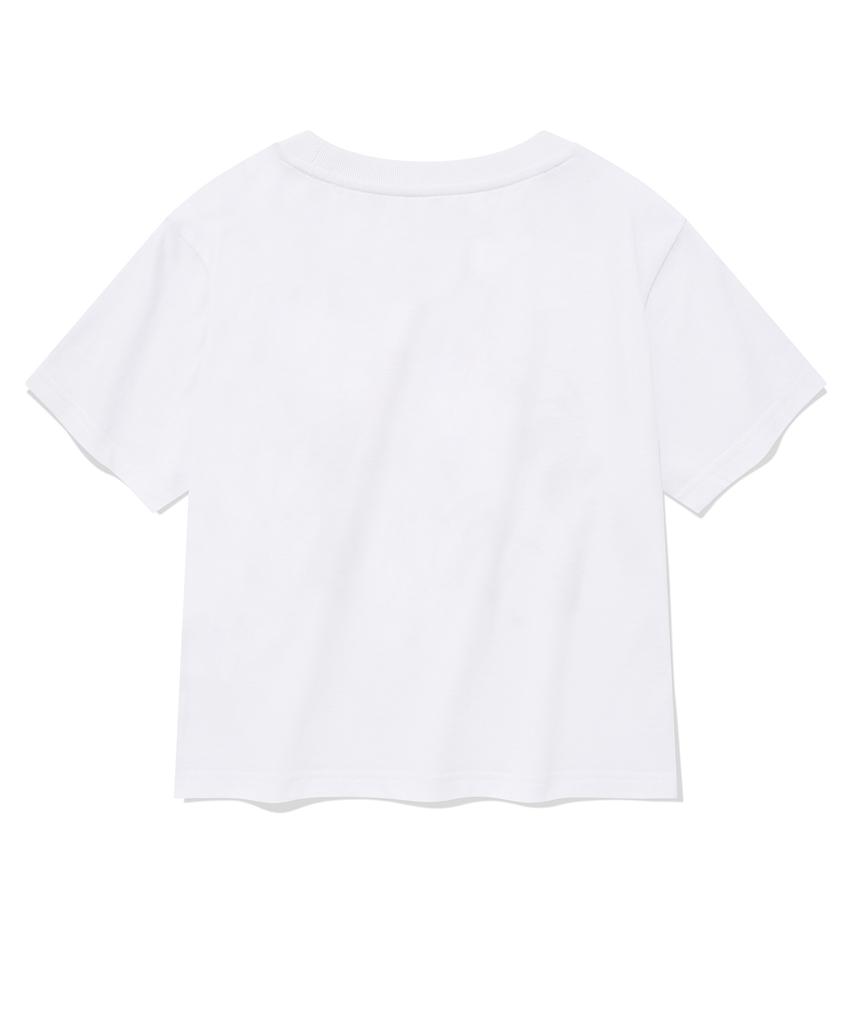 FALLETT [23Ss] Self-Love Crop Short Sleeve Tee White