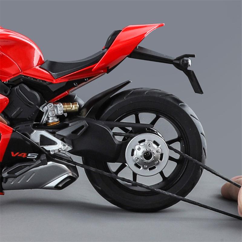 Large Size 1/9 Ducatis Panigale V4S Alloy Racing Motorcycle Simulation Diecast Metal Street Motorcycle Model with Light Kid Gift