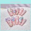 Pink Dream Island Wearable Armor Nail Art Stickers Handcrafted Phototherapy Cute Sweet Fresh Minimalistic Love Heart Pattern