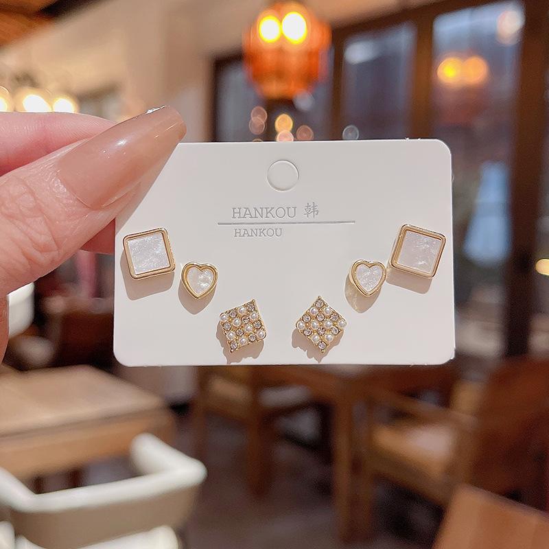 S925 Silver Needle Delicate Zircon Ear Set Small Stud Earrings