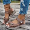 Non-slip Women's Platform Open-toed Sandals Solid Color Ankle Buckle Belt Casual Outdoor Shoes