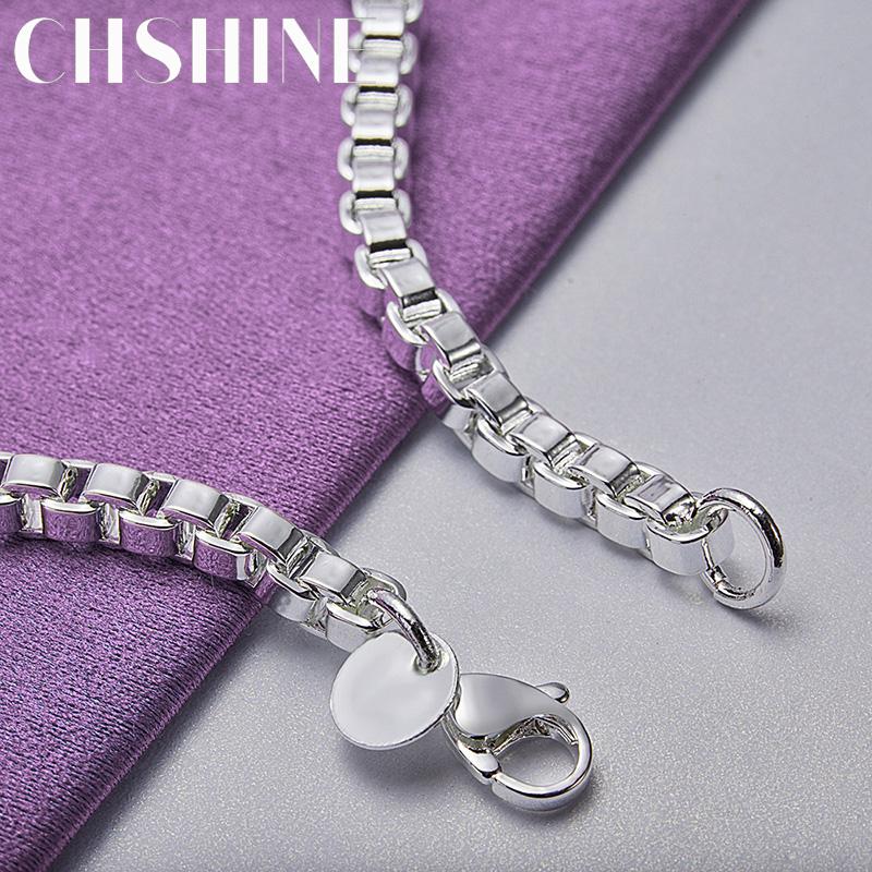 CHSHINE 925 Sterling Silver 4mm Chain Bracelet Fashion Charm High Quality Wedding Party For Women Men Jewelry