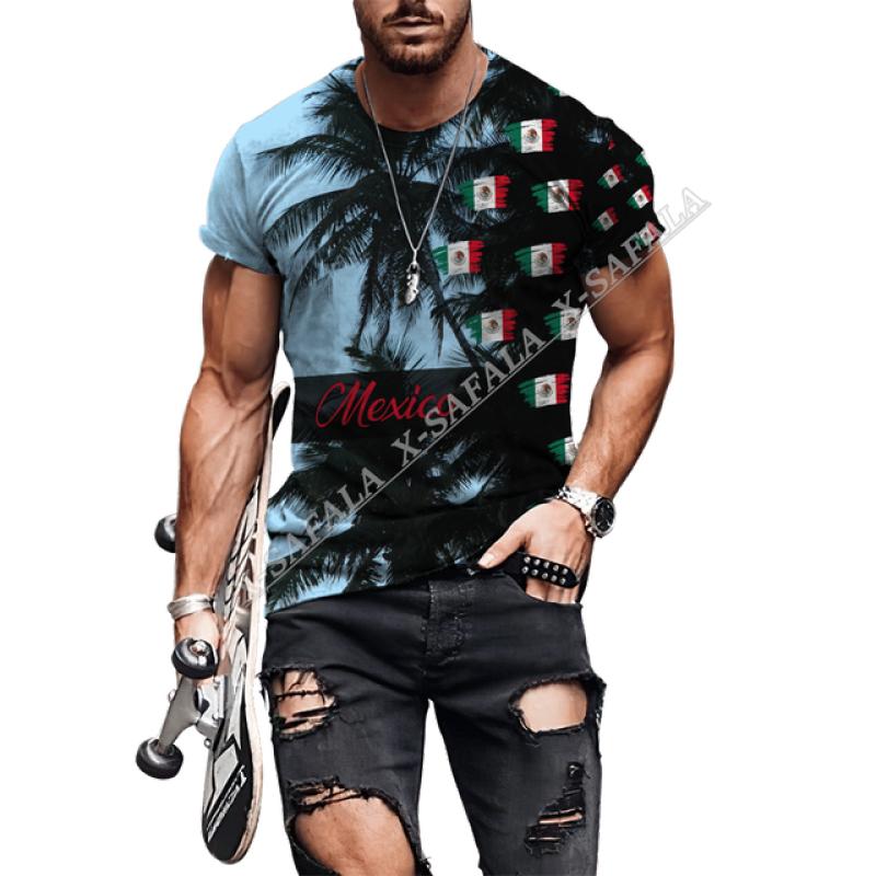 Custom Mexico Flag 3D Printed High Quality Milk Fiber T-shirt Men Casual Top Breathable Quick Dry Summer