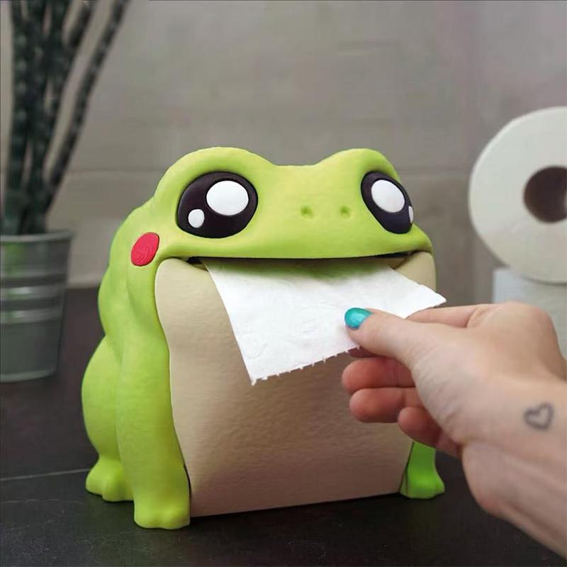 Frodrick The Frog Toilet Paper Dispenser 3D Printed Toilet Paper Holder Tissue Storage Rack Frog Flip Belly Towel Roll Holder