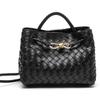 Handwoven Leather Tote Bag Women Stylish Crossbody Shoulder With Magnetic Large Size Genuine Interior