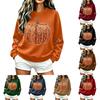 Top Casual da Donna con Scollo, Top di Halloween con Stampa di Zucca Lente, Camicia Festiva per le Feste