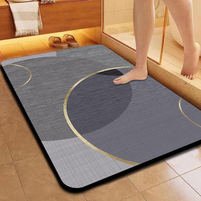 Nordic Style Diatomaceous Earth Non-Slip Absorbent Bathroom Mat - Dirt-Resistant Foot Pad for Toilet Entrance