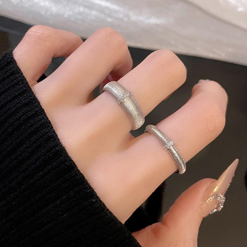 [Plain Gold Yayun] Retro Light Luxury High-End Open Ring Women'S Niche Wheat Ear Brushed Medieval Stacked Accessories