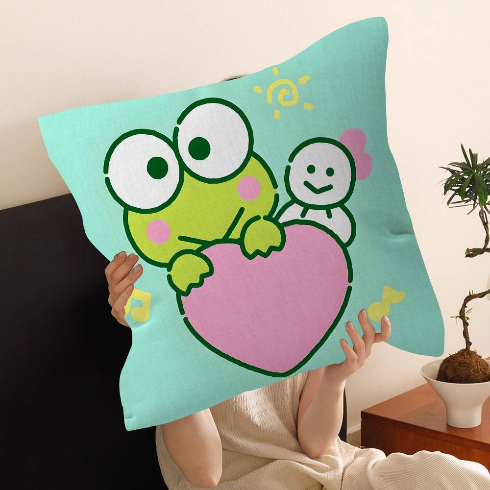 Cartoon K-KeroppiS Office Cushion Pillowcase Car Cushion Cover45X45CM Lumbar Pillowcase Sofa Pillowcover