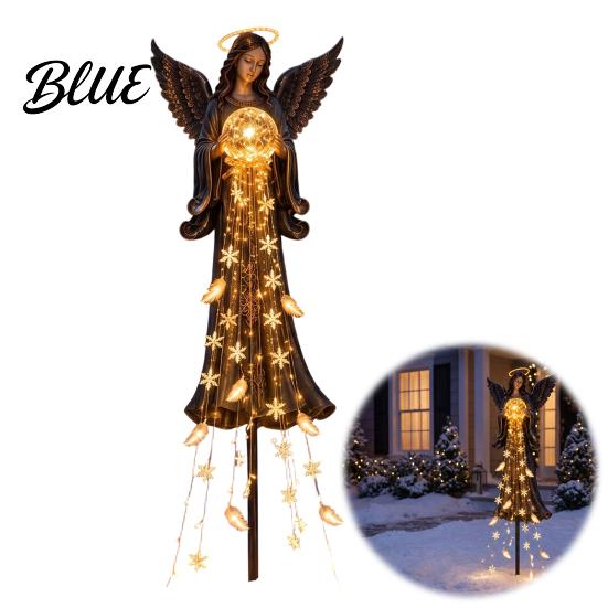 Automatic Charging Yard Decor Solar Angel Remembrance Garden Light LED Blessing Statue with Warm Cascading Outdoor Christmas Ornaments Memorial
