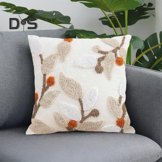 Kissenbezug in Kontrastfarbe, Bohemina-Stil, 3D-Blumendekor, Home-Office-Party-Dekor, Schlafzimmer, Auto, Wohnzimmer, Sofa, Überwurfkissenbezug