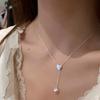 925 Silver Heart Pendant Necklace Adjustable Choker Elegant Love Jewelry Gift for Women Girls