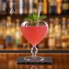 Hitzebeständiges Weinglas Kreativer Herzförmiger Kelch mit Strohhalm, Personalisierter Saft Verdickter Becher für Cocktails Becher, Liebe Herz Stielglas Champagner