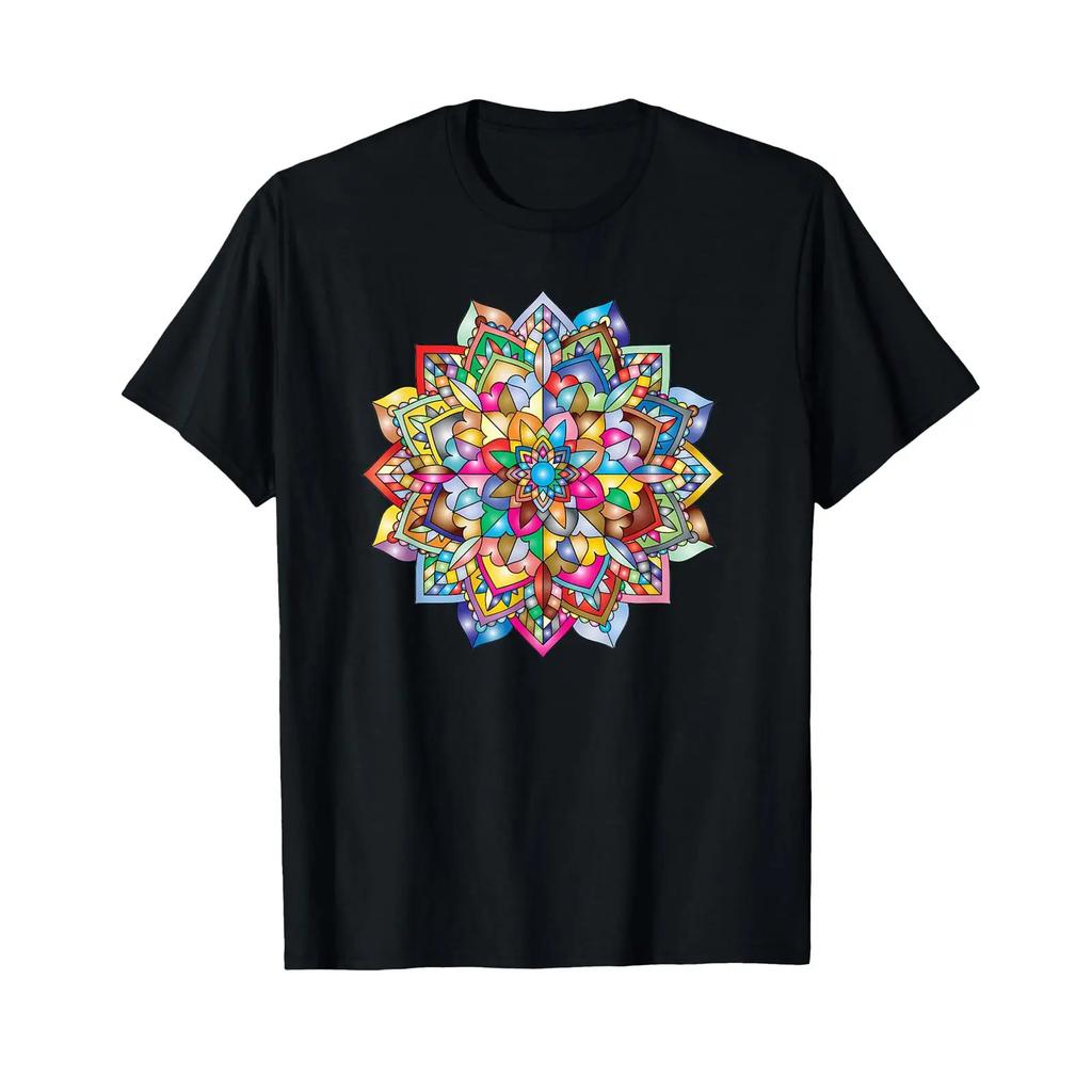 Colorful Geometric Unisexdala T Shirt Hippie Alternative Style Vintage Streetwear Casual Graphic Stretched Soft Versatile