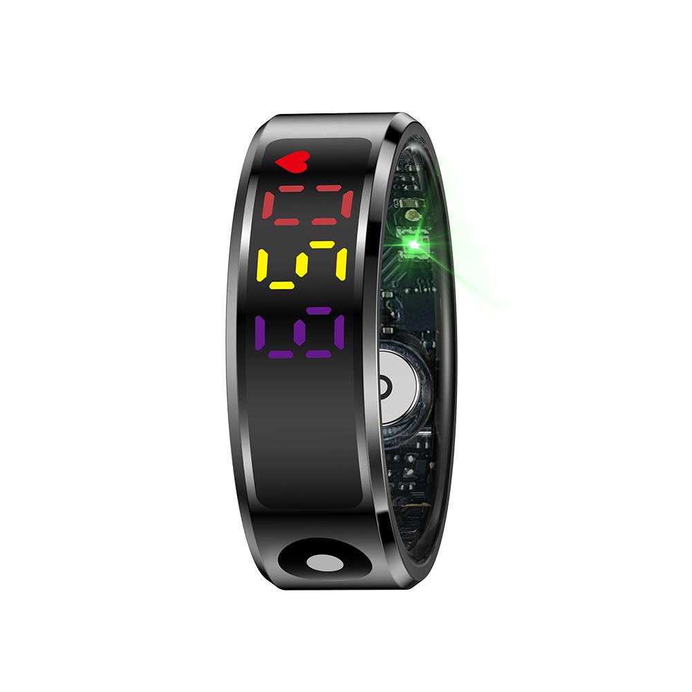 Smart Ring with Display Screen Touch Smartring Wireless Charging Fitness Ring 5 ATM Waterproof for Men Women for Android & iOS