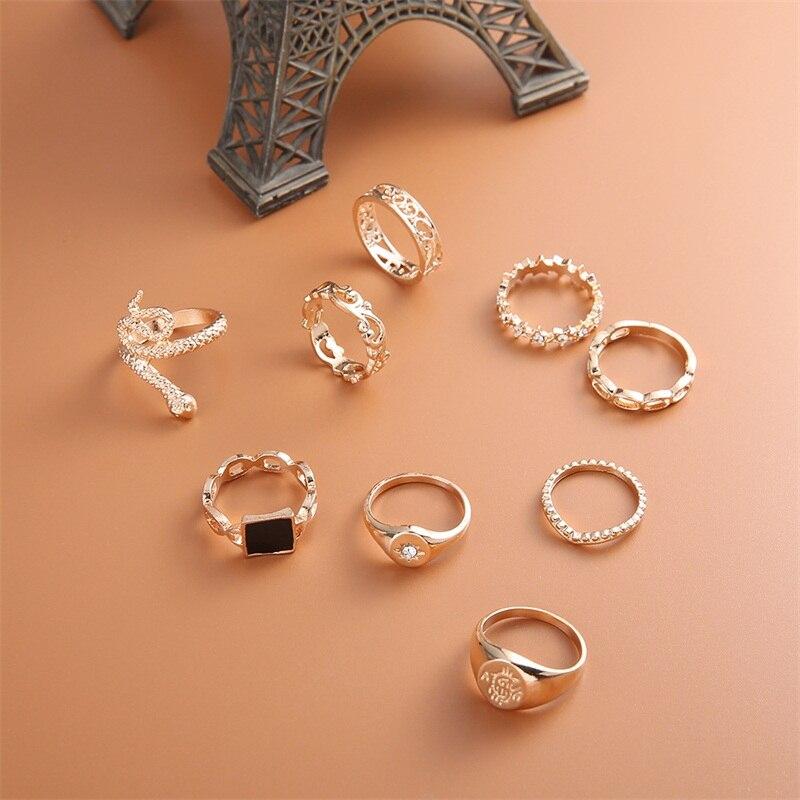 Snake Rings for Women Fashion Jewelry Ring Sets Vintage Bague Femme Rings for Girls Adjustable Finger Ring Anillo