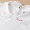 Girls' Embroidered Doll Collar Thin Basic T-Shirt For Spring And Autumn Kids Polo Cotton Clothing