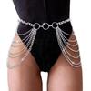 Europen Metal Multilayer Chain Waist Chain With Water Drip Embellishments For Beachwear Women