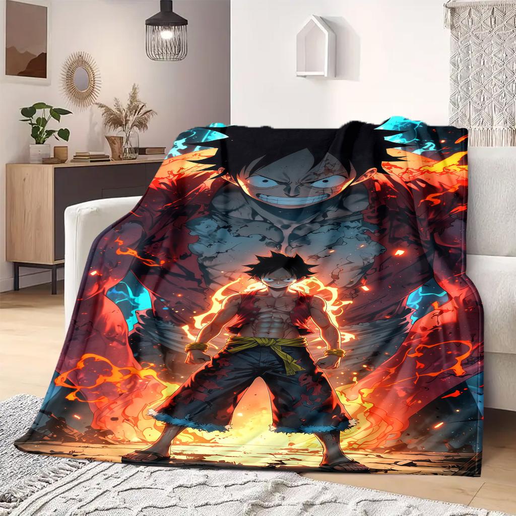 ONE PIECE Monkey D. Luffy Print Blanket Warm Comfortable Flannel Blanket Suitable for Bedrooms,Sofas, Beds,Chairs -QIAO106