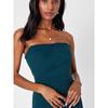 Foreign Trade Lu's Tube Top Sexy Backless Show White and Green Gyaru Fishbone Chest Emphasizing Split Formal Dress Evening Wear Dress Women