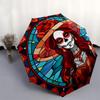 Day of the Dead Sugar Skull Stained  DecorUmbrella, Portable 3-Fold Compact Umbrella,Christmas Gift ES664
